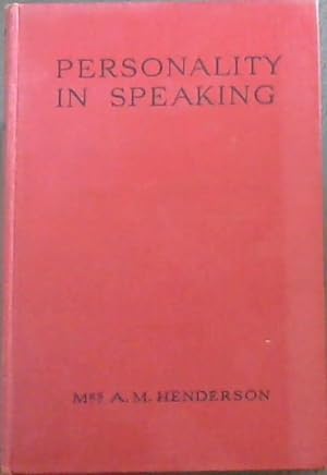 Seller image for PERSONALITY IN SPEAKING - A Practical Study for sale by Chapter 1