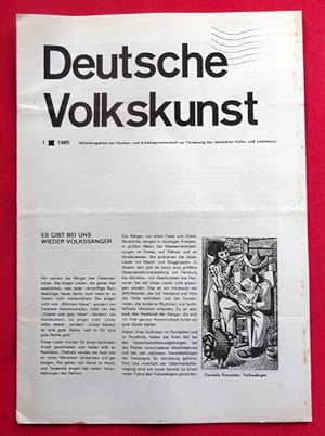 Deutsche Volkskunst Nr. 1 / 1965 (Mitteilungsblatt der Studien- und Arbeitsgemeinschaft zur Förde...