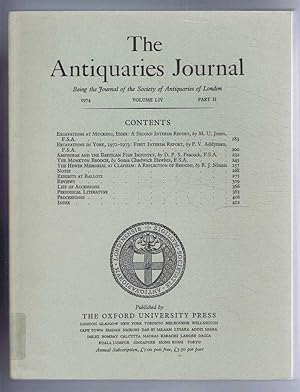 Immagine del venditore per The Antiquaries Journal, Being the Journal of the Society of Antiquaries of London, Vol LIV, Part I, 1974 venduto da Bailgate Books Ltd