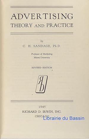 Seller image for Advertising theory and practice for sale by Librairie du Bassin