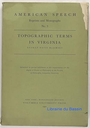 Seller image for Topographic terms in Virginia for sale by Librairie du Bassin
