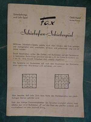 Werbeblatt? für: Fax - Schiebefax-Schiebespiel
