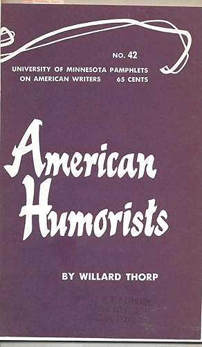 Imagen del vendedor de American Humorists a la venta por Ye Old Bookworm