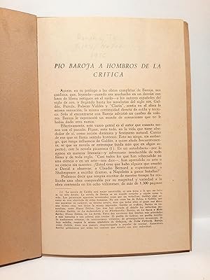 Bild des Verk�ufers f�r P�o Baroja a hombros de la cr�tica zum Verkauf von Librer�a Miguel Miranda