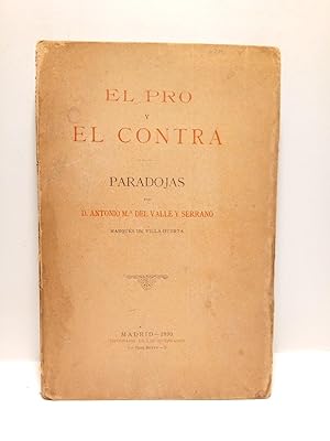 Imagen del vendedor de El pro y el contra: Paradojas a la venta por Librera Miguel Miranda