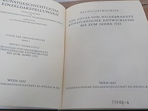 Bild des Verkufers fr Joh. Lucas von Hildebrandts knstlerische Entwicklung bis zum Jahre 1725 zum Verkauf von Antiquariat Bookfarm