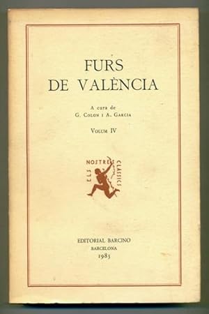 Seller image for FURS DE VALENCIA (Volum IV) for sale by Ducable Libros