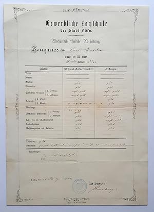 Königliche Provinzial-Gewerbeschule Köln 1849 und 1850 / Höhere Bürgerschule in Köln 1841-42 / Ge...