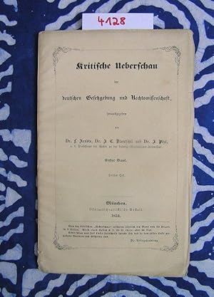 Seller image for Kritische Ueberschau der deutschen Gesetzgebung und Rechtswissenschaft 1. Band 3. Heft for sale by Versandantiquariat Lesemeile