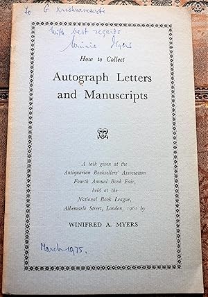 How To Collect Autograph Letters And Manuscripts [SIGNED]