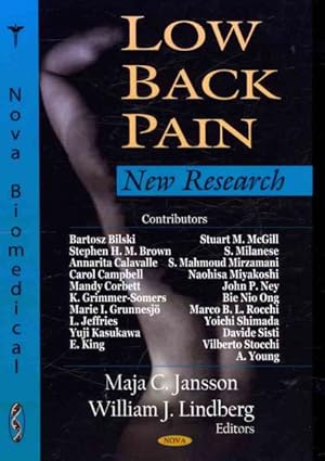 Imagen del vendedor de Low Back Pain : New Research a la venta por GreatBookPrices