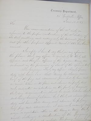 Letter By [John M.] J.M. Broadhead to Major J.C. Cash, P.M.M. Corps, Washington, D.C., 1863