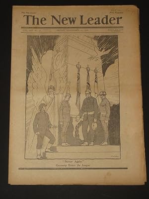 Bild des Verkufers fr The New Leader Incorporating 'The Labour Leader': September 10th 1926 zum Verkauf von Tarrington Books