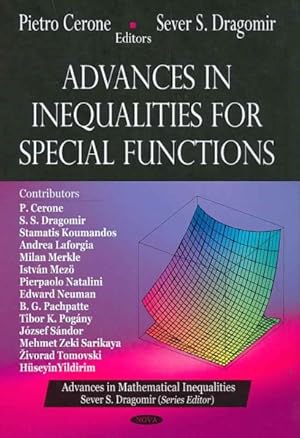 Seller image for Advances in Inequalities for Special Functions for sale by GreatBookPrices