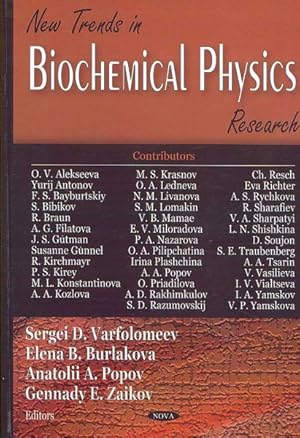 Image du vendeur pour New Trends in Biochemical Physics Research mis en vente par GreatBookPrices
