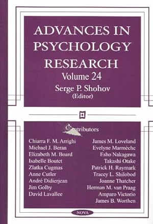 Image du vendeur pour Advances in Psychology Research mis en vente par GreatBookPrices