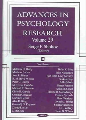 Image du vendeur pour Advances in Psychology Research mis en vente par GreatBookPrices