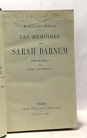 Les mémoires de Sarah Barnum avec une préface par Paul Bonnetain