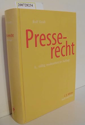 Seller image for Presserecht / von Rolf Gro / Recht in der Praxis for sale by ralfs-buecherkiste