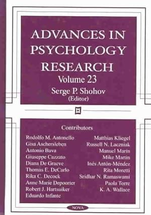 Image du vendeur pour Advances in Psychology Research mis en vente par GreatBookPrices