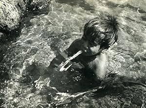 Easter Island Rapa Nui Orongo Young Boy Sea Old Francis Maziere Photo 1965