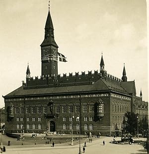 Denmark Copenhagen Radhuset City Hall Old NPG Stereo Photo 1900