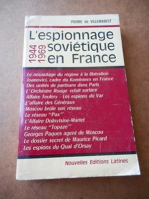 Bild des Verkufers fr L'espionnage sovietique en France 1944-1969 zum Verkauf von Frederic Delbos
