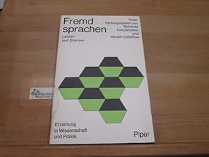 Seller image for Fremdsprachen : lehren u. erlernen. Texte hrsg. von Reinhold Freudenstein u. Harald Gutschow / Erziehung in Wissenschaft und Praxis ; 16 for sale by Antiquariat im Kaiserviertel | Wimbauer Buchversand