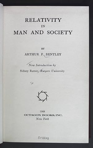 Seller image for Relativity in Man and Society. for sale by books4less (Versandantiquariat Petra Gros GmbH & Co. KG)