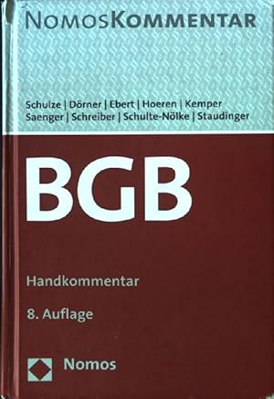 Bild des Verkufers fr Brgerliches Gesetzbuch : Handkommentar. zum Verkauf von books4less (Versandantiquariat Petra Gros GmbH & Co. KG)