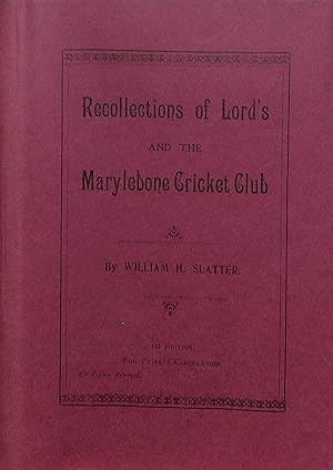 Seller image for Recollections Of Lord's And The Marylebone Cricket Club for sale by The Cary Collection