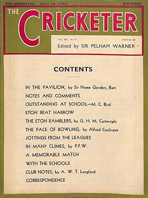 The Cricketer - July 20. 1940