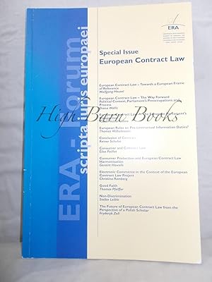 ERA Forum Special Issue: European Contract Law