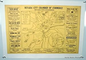 ORIGINAL MAP: NEVADA CITY, CALIFORNIA 1939 LINEN MOUNTED