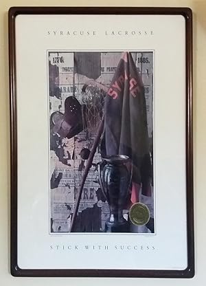 Vintage Framed Syracuse University 'Stick with Success' Lacrosse Poster, 1988, with National Cham...