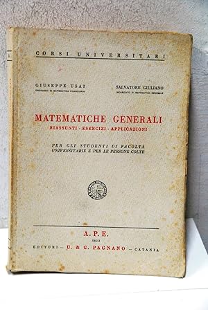 Imagen del vendedor de matematiche generali riassunti esercizi applicazioni NUOVO a la venta por STUDIO PRESTIFILIPPO NUNZINA MARIA PIA