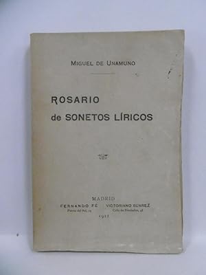 Imagen del vendedor de ROSARIO DE SONETOS LRICOS. 1 ed. a la venta por Auca Llibres Antics / Yara Prez Jorques