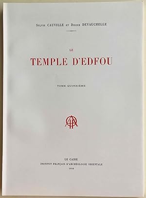 Imagen del vendedor de Le temple d'Edfou. Tome XV a la venta por Meretseger Books