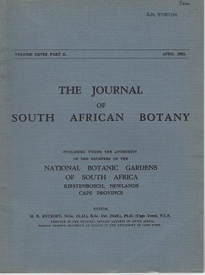 Image du vendeur pour The Journal of South African Botany ; South African Iridaceae - The Genus Ixia. Volume 28 Part 2. (Charles Stirton's copy) mis en vente par Mike Park Ltd