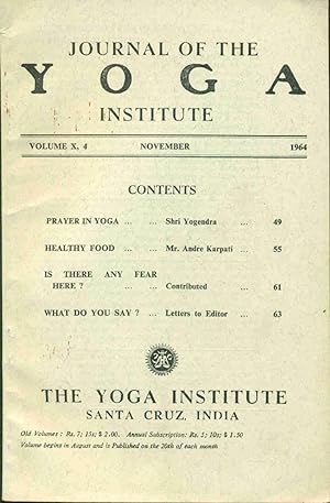 Journal of the yoga Institute . Volume X 4