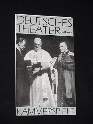 Bild des Verkufers fr Deutsches Theater/ Kammerspiele, April, Nr. 8, 1965/66 [Werbefaltblatt] zum Verkauf von Fast alles Theater! Antiquariat fr die darstellenden Knste