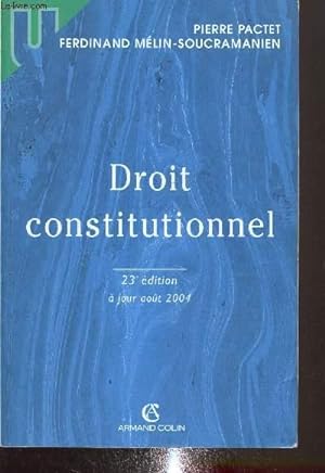 Bild des Verkufers fr Droit constitutionnel 23me dition zum Verkauf von Le-Livre