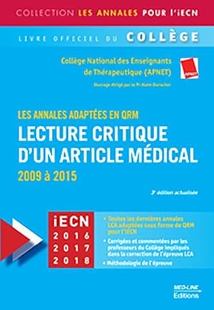les annales adaptées en QRM ; lecture critique d'un article médical, 2009-2015