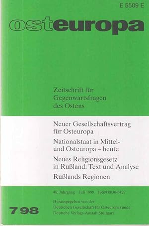 7 / 1998. osteuropa. Zeitschrift für Gegenwartsfragen des Ostens. 48. Jahrgang.
