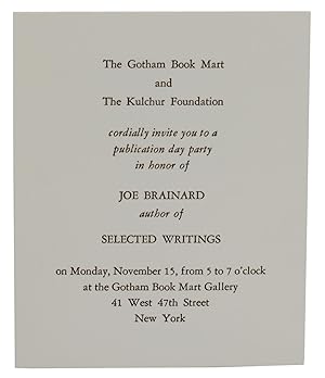 The Gotham Book Mart and the Kulchur Foundation cordially invite you to a publication day party i...