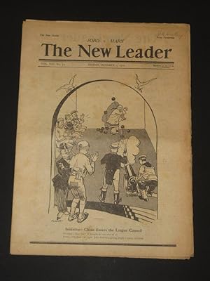 Bild des Verkufers fr The New Leader Incorporating 'The Labour Leader': October 1st 1926 zum Verkauf von Tarrington Books