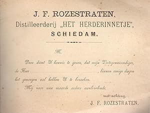 J. F. Rozestraten, Distilleerderij Het Herderinnetje, Schiedam (Pays-Bas)