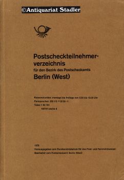 Postscheckteilnehmerverzeichnis für den Bezirk des Postscheckamtes Berlin (West).