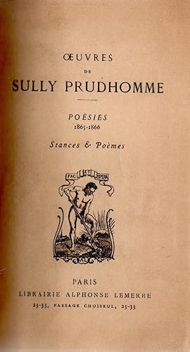 Image du vendeur pour Poesies 1865-1866-Stances et poemes- mis en vente par JP Livres