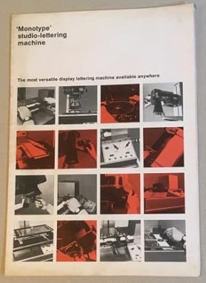 Bild des Verkufers fr Monotype' studio-lettering machine. zum Verkauf von Richard V. Wells ABA, ILAB